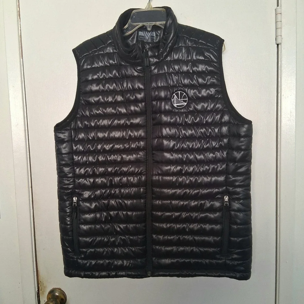 Levelwear NBA Golden State Warriors‎ Men's Large Black Puffer Packable Vest